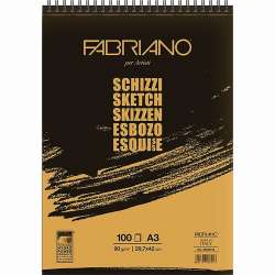 Fabriano - Fabriano Sketch Spiralli Çizim Defteri 90g A3 100 Yaprak