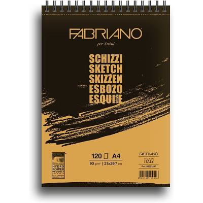 Fabriano Sketch Spiralli Çizim Defteri 90g A4 120 Yaprak