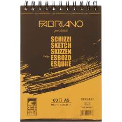 Fabriano - Fabriano Sketch Spiralli Çizim Defteri 90g A5 60 Yaprak