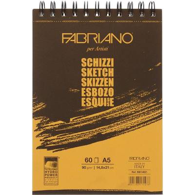 Fabriano Sketch Spiralli Çizim Defteri 90g A5 60 Yaprak