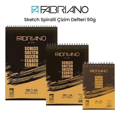 Fabriano Sketch Spiralli Çizim Defteri 90g