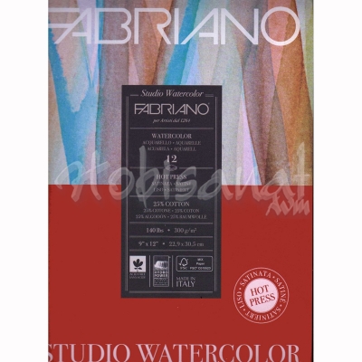 Fabriano Studio Hot Pressed Sulu Boya Blok 300g 12 Yp 22,9x30,5