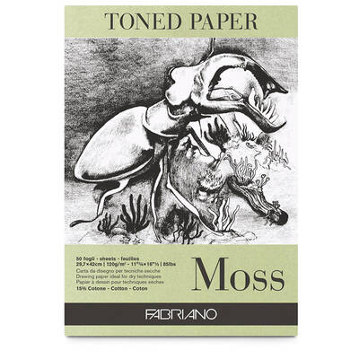 Fabriano Toned Paper Çizim Defteri 120g 50 Yaprak 21x29.7cm Moss