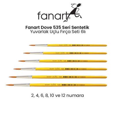 Fanart Dove 535 Seri Sentetik Yuvarlak Uçlu Fırça Seti 6lı