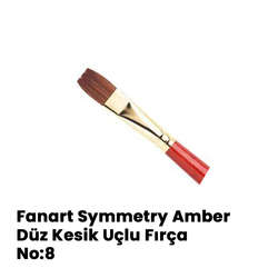 Fanart - Fanart Symmetry Amber Düz Kesik Uçlu Fırça No 8