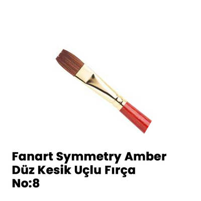 Fanart Symmetry Amber Düz Kesik Uçlu Fırça No 8