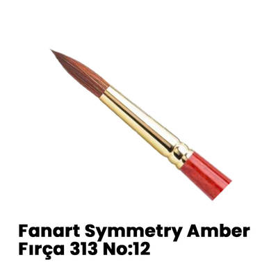 Fanart Symmetry Amber Yuvarlak Uçlu Sentetik Fırça 313 No 12
