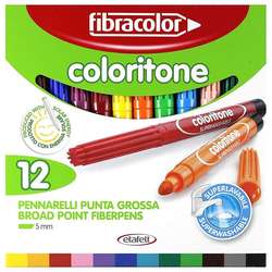 Fibracolor - Fibracolor Coloritone Keçeli Kalem Seti 12 Renk