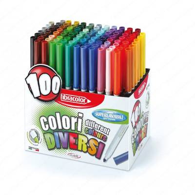 Fibracolor Keçeli Kalem Colori Diversi 100 Renk