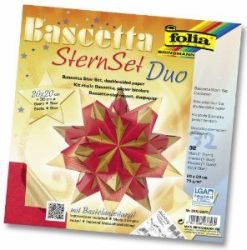 Folia - Folia Bascetta Star Kit Çift Yüzeyli 20x20cm Hot Red/Gold No:3262020