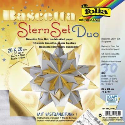 Folia Bascetta Star Kit Çift Yüzeyli 20x20cm Silver/Gold No:3662020