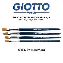 Giotto - Giotto 600 Seri Sentetik Düz Kesik Uçlu Fırça Seti 4lü F-2