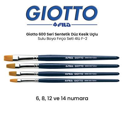 Giotto 600 Seri Sentetik Düz Kesik Uçlu Fırça Seti 4lü F-2