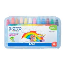 Giotto - Giotto Big Rainbow - Plastik Kutulu Yağlı Pastel Boya 12 Renk – 295100