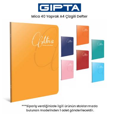 Gıpta Mica 40 Yaprak A4 Çizgili Defter