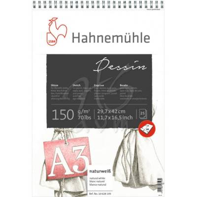 Hahnemühle Dessin Spiralli Eskiz Defteri 150g 25 Yaprak A3