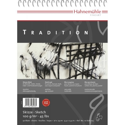 Hahnemühle Tradition Spiralli Eskiz Defteri 100g 50 Yaprak 17x24