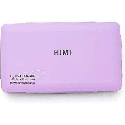 HIMI Jelly Cup Gouache Set Pastel Renkler Guaj Boya Seti 18 Renk x 30g(Purple Case) - 3