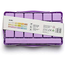 HIMI Jelly Cup Gouache Set Pastel Renkler Guaj Boya Seti 18 Renk x 30g(Purple Case) - 6