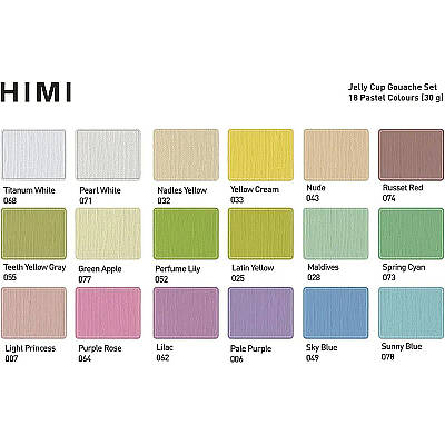 HIMI Jelly Cup Gouache Set Pastel Renkler Guaj Boya Seti 18 Renk x 30g(Purple Case) - 7