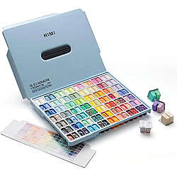 HIMI Twin Cup Gouache Set Guaj Boya Seti 112 Renk x 12g (Ice Blue Case) (1)