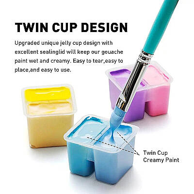 HIMI Twin Cup Gouache Set Guaj Boya Seti 112 Renk x 12g (Ice Blue Case) - 4