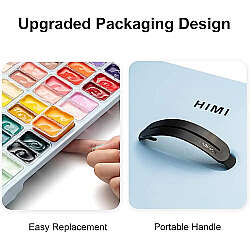 HIMI Twin Cup Gouache Set Guaj Boya Seti 112 Renk x 12g (Ice Blue Case) - 6