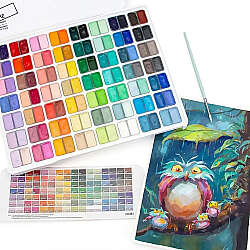 HIMI Twin Cup Gouache Set Guaj Boya Seti 112 Renk x 12g (White Case) (1)