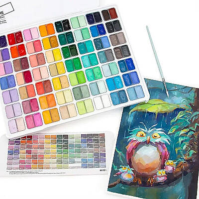 HIMI Twin Cup Gouache Set Guaj Boya Seti 112 Renk x 12g (White Case) - 2