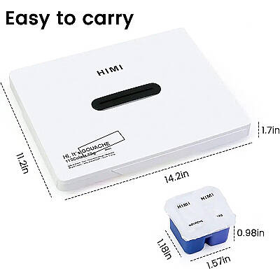 HIMI Twin Cup Gouache Set Guaj Boya Seti 112 Renk x 12g (White Case) - 3