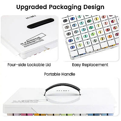 HIMI Twin Cup Gouache Set Guaj Boya Seti 112 Renk x 12g (White Case) - 4