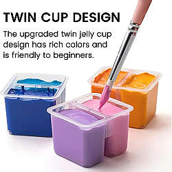 HIMI Twin Cup Gouache Set Guaj Boya Seti 112 Renk x 12g (White Case) - 5
