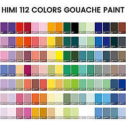 HIMI Twin Cup Gouache Set Guaj Boya Seti 112 Renk x 12g (White Case) - 6
