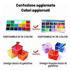 HIMI Twin Cup Gouache Set Guaj Boya Seti 36 Renk x 12g + 3 Fırça (Ice Blue Case) - 4
