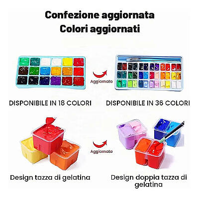 HIMI Twin Cup Gouache Set Guaj Boya Seti 36 Renk x 12g + 3 Fırça (Ice Blue Case) - 4