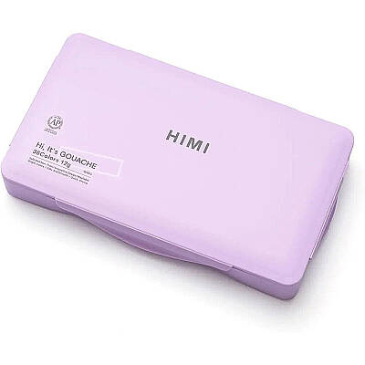 HIMI Twin Cup Gouache Set Guaj Boya Seti 36 Renk x 12g + 3 Fırça (Purple Case) - 5