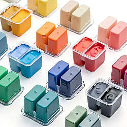 HIMI Twin Cup Gouache Set Guaj Boya Seti 36 Renk x 12g (Purple Case) - 4