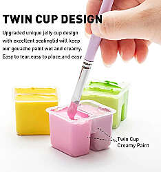 HIMI Twin Cup Gouache Set Guaj Boya Seti 48 Renk x 12g + 3 Fırça (Peach Fuzz Case) - 5