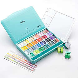 HIMI Twin Cup Gouache Set Guaj Boya Seti 48 Renk x 12g (Green Case)