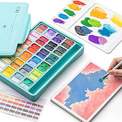 HIMI Twin Cup Gouache Set Guaj Boya Seti 48 Renk x 12g (Green Case) - 3