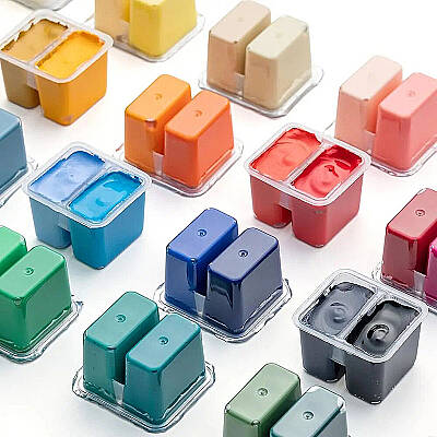 HIMI Twin Cup Gouache Set Guaj Boya Seti 48 Renk x 12g (Green Case) - 7
