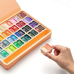 HIMI Twin Cup Gouache Set Guaj Boya Seti 48 Renk x 12g (Peach Fuzz Case) - 3