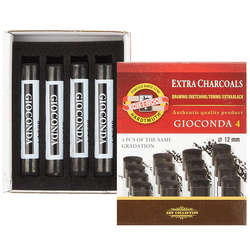 Koh-i-Noor - Koh-i-Noor Gioconda Extra Charcoals 4lü Set Extra Soft 8694/1