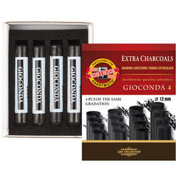 Koh-i-Noor - Koh-i-Noor Gioconda Extra Charcoals 4lü Set Medium 8694/3