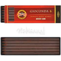 Koh-i-Noor - Koh-i-Noor Gioconda Grafit Uç 5.6 x 120mm 6lı 4378 Dark Brown Sepia