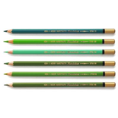 Koh-i Noor Mondeluz Aquarel Kalem Yeşil Tonlar 6lı Set