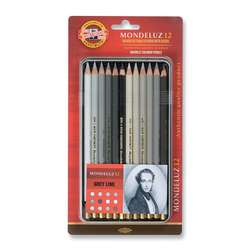 Koh-i-Noor - Koh-i-Noor Mondeluz Aquarell Sulu Boya Kalem Seti 12li Grey Line