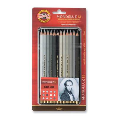 Koh-i-Noor Mondeluz Aquarell Sulu Boya Kalem Seti 12li Grey Line