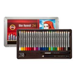 Koh-i-Noor - Koh-i-Noor Wax Aquarell Sulandırılabilir Pastel Boya Seti 24 Renk