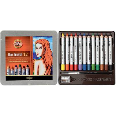 Koh-i-Noor Wax Aquarell Sulandırılabilir Pastel Boya Seti 12 Renk